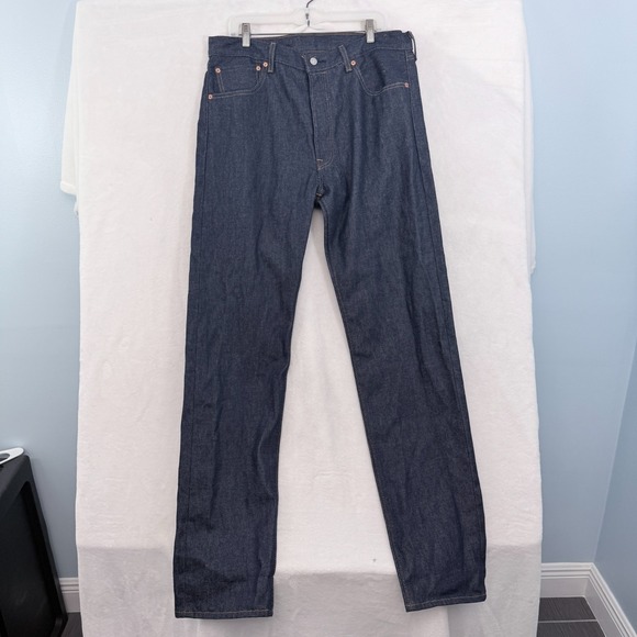 Levi's Other - Levis Jeans Mens 35x36 (36x35) Blue Dark Wash Original Straight Leg Raw Denim